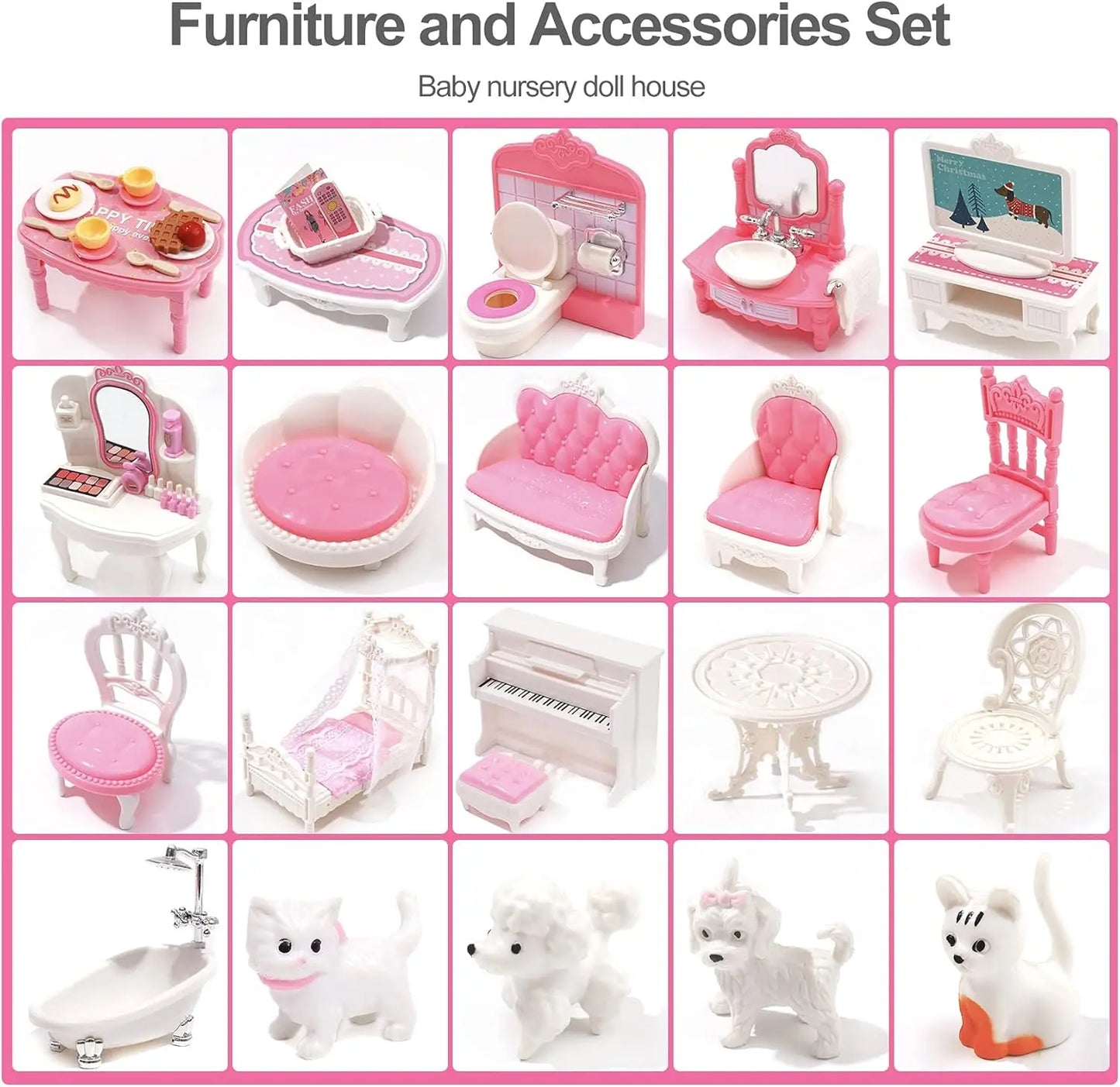 Robotime Robud Victoria Wooden Dollhouse for Kids Furniture Preschool House Toy for Girls