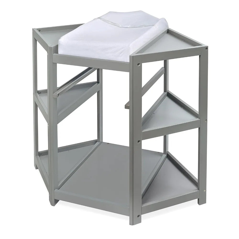 Corner Baby Changing Table Space Saving Diaper Station Pad