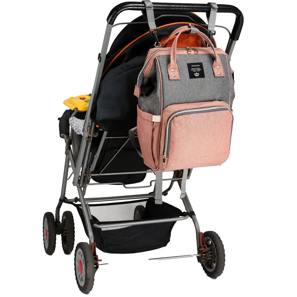Lequeen Mummy Maternity Diaper Bag Backpack Large Capacity Stroller Bag Travel Diaper Backpack for Baby Care