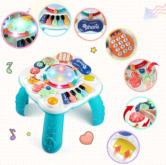 Child Activity Table Musical Instrument Game Educational Learning Toy Multi Functional Activity Center With Accessories