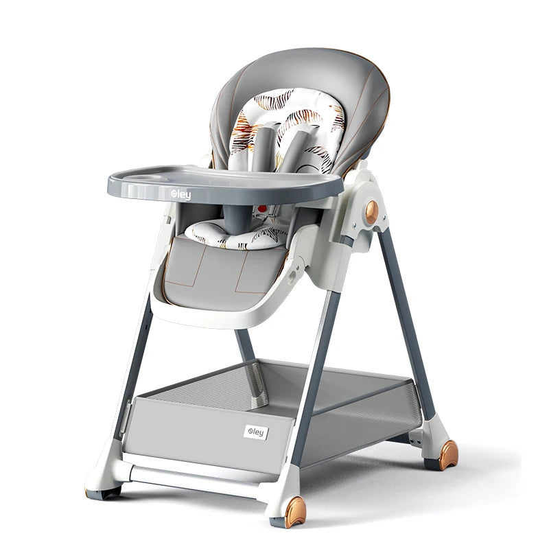 Multifunctional Foldable Baby High Chair Adjustable Height Feeding Chair Toddler Play Chair