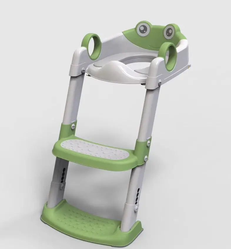 Children's Toilet Seat Step Stool with Folding Stand for Boys and Girls Anti-Slip Potty Training Ring