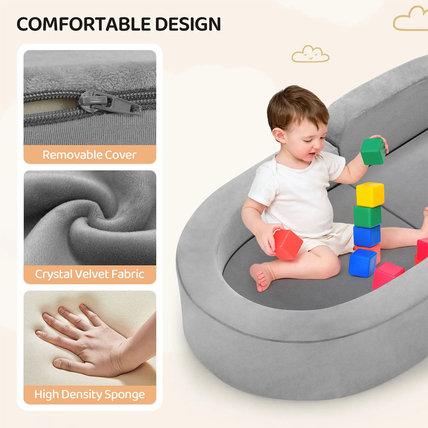 Baby And Maternal Bed Folding Sofa Skin Friendly Soft Safe Sponge Material