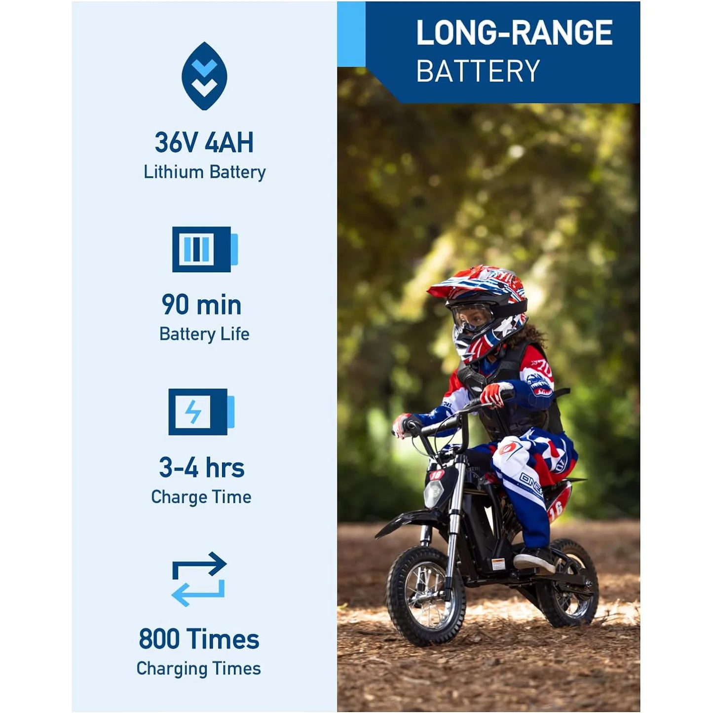 Hiboy 36V 300W Electric Kids Dirt Bike 3 Speed Modes