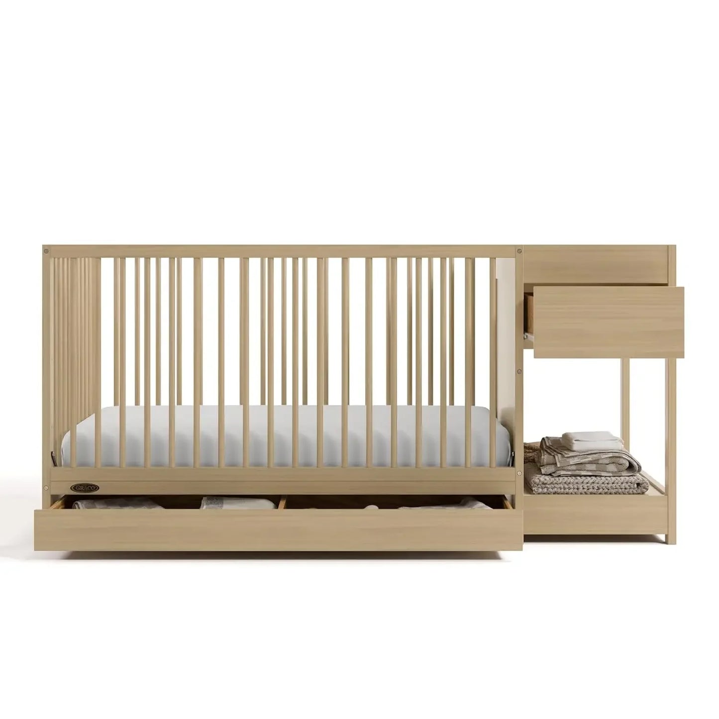 Teddi 5 In 1 Convertible Crib Changer With Drawer Driftwood