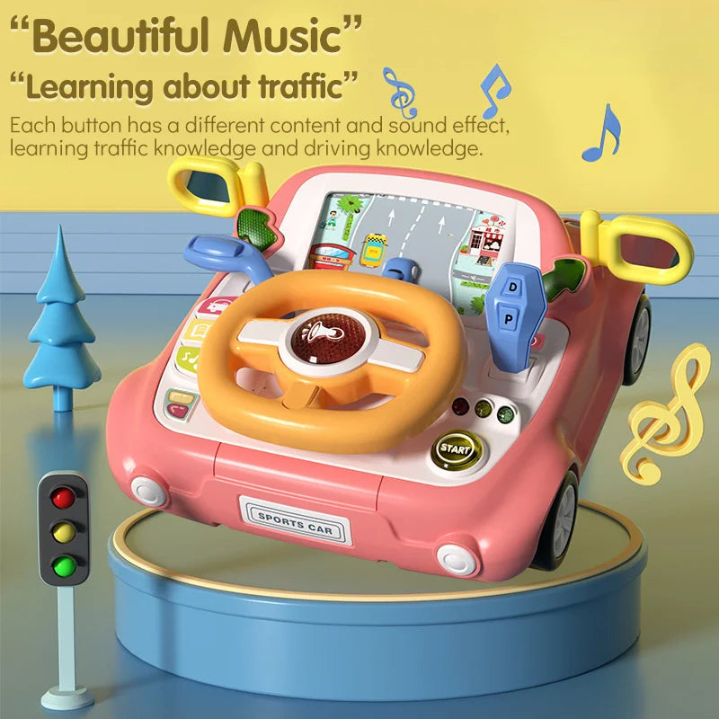 Baby Electric Driving Car Steering Wheel Toy 0 to 36 Months