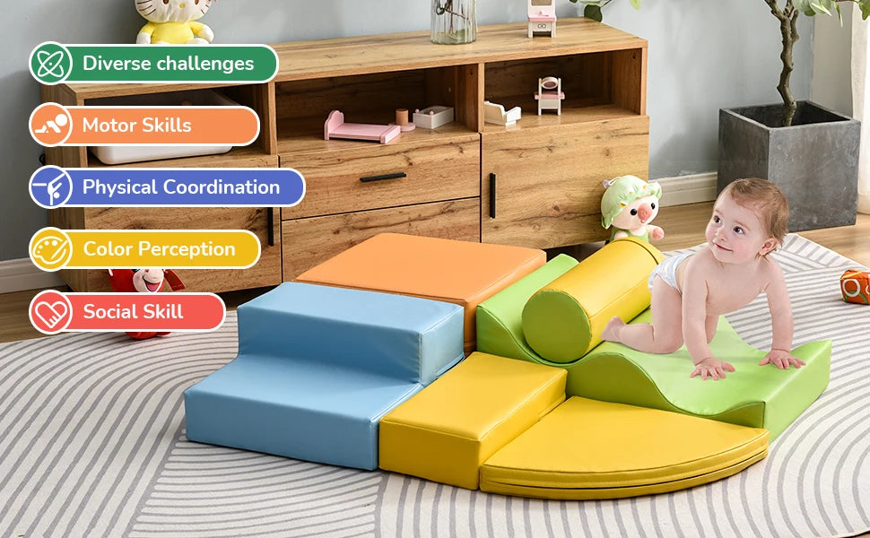 Six in One Climb Crawl Activity Play Set for Toddlers