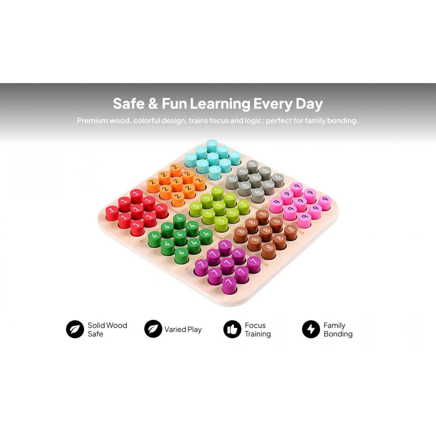 Wooden Sudoku Puzzles Board Game For Adults Brain Teasers
