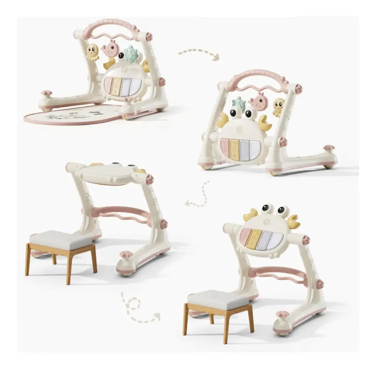 Baby Activity Gym With Kick Piano And Walker 0 To 1 Year