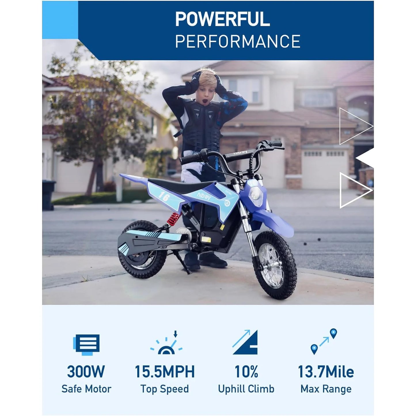 Hiboy 36V 300W Electric Kids Dirt Bike 3 Speed Modes
