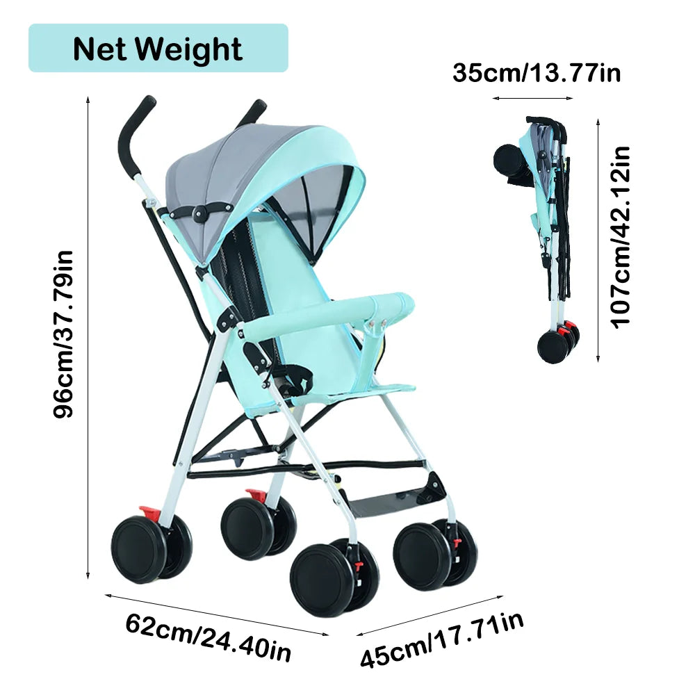 Ultra Light Travel Stroller Newborn To Toddler One Hand Fold