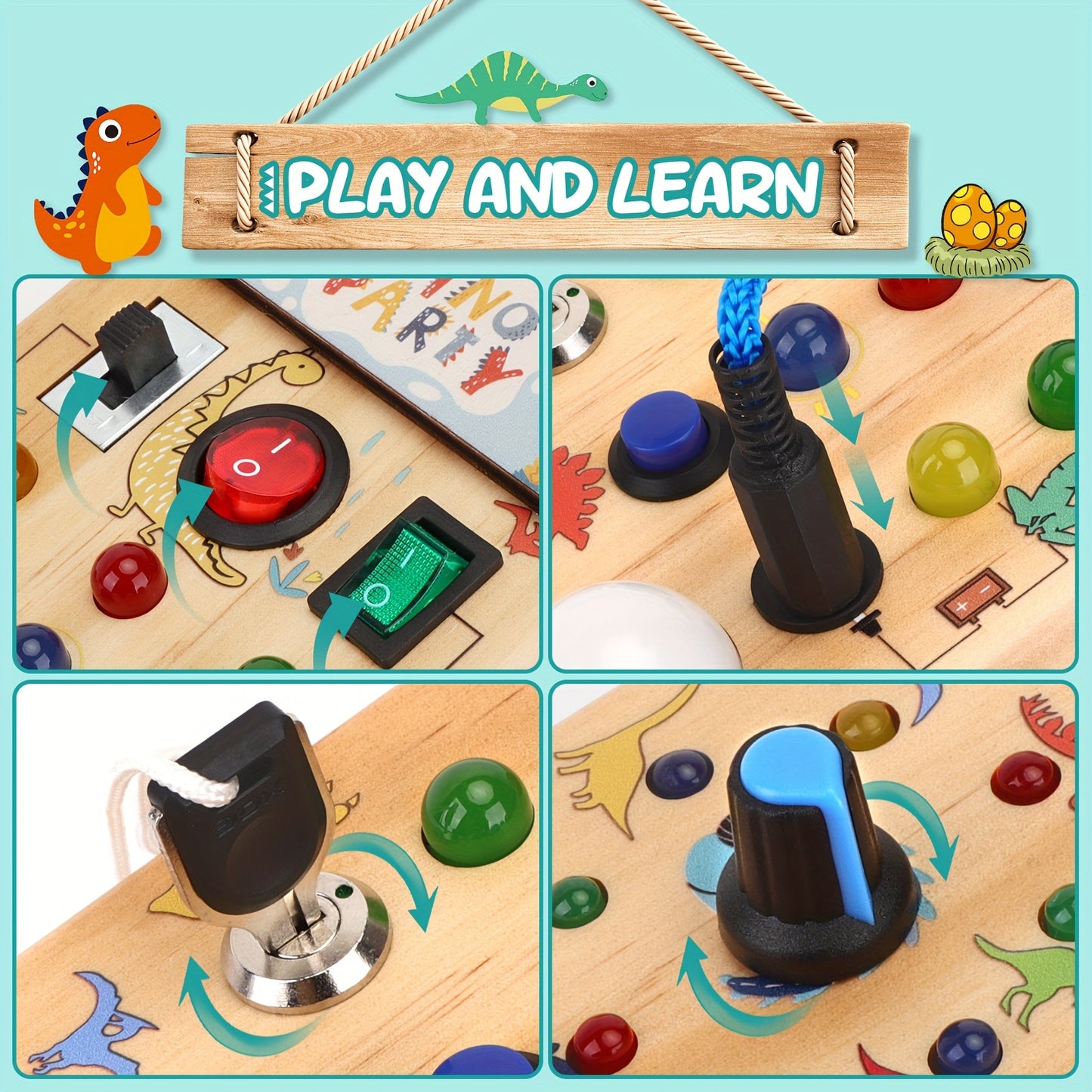 Sensory Board Wooden Toys for Youngsters Busy Board for 1 to 3 Years Old Preschool Learning Activities Birthday Gift for Boys and Girls