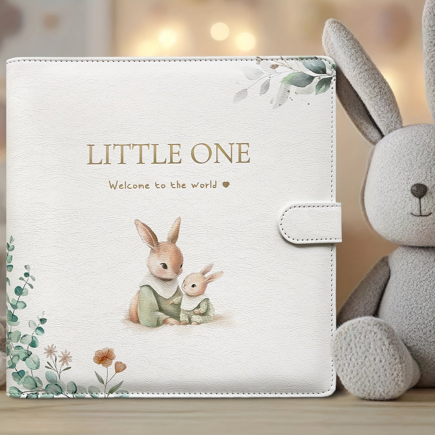 Little One Welcome to the World Baby Memory Book for Boys and Girls Floral Watercolor Design with Golden Lettering Elastic Closure Photo Album and Milestone Journal Timeless Keepsake from Birth to Age Five Perfect New Mom Gift