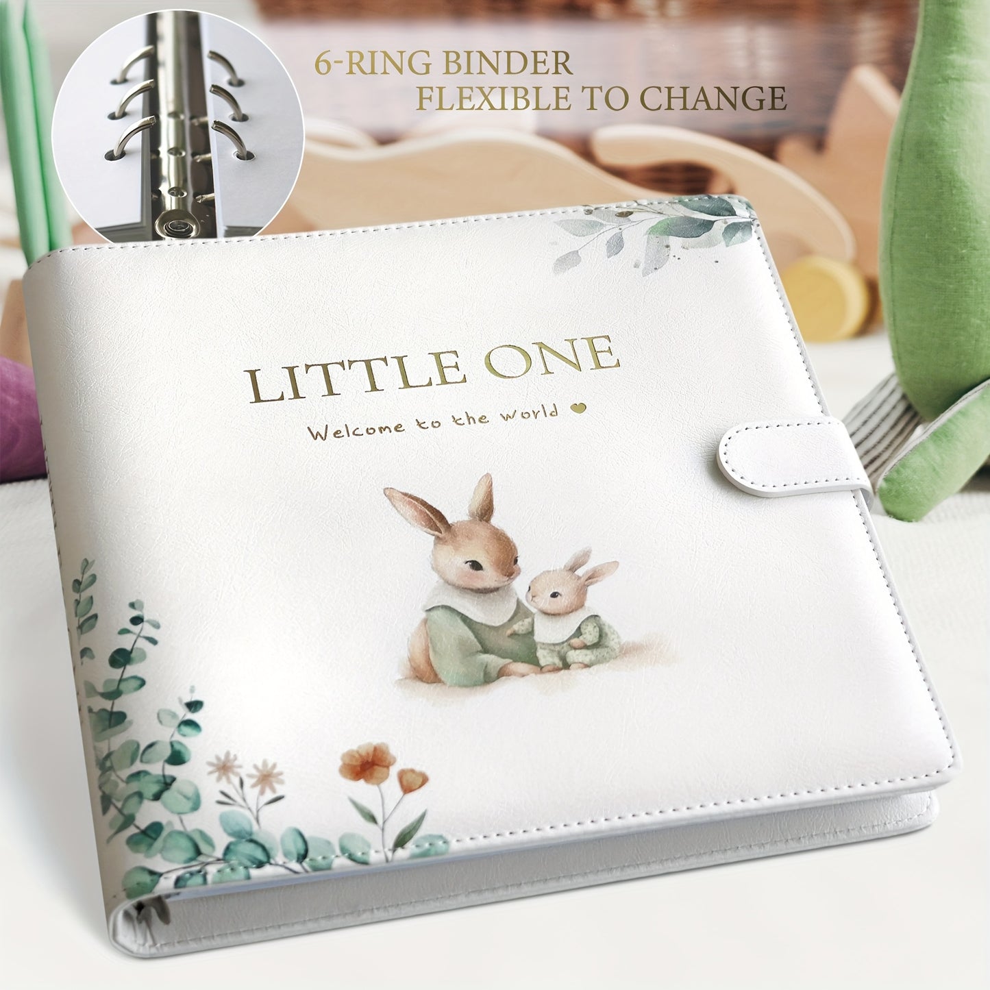 Little One Welcome to the World Baby Memory Book for Boys and Girls Floral Watercolor Design with Golden Lettering Elastic Closure Photo Album and Milestone Journal Timeless Keepsake from Birth to Age Five Perfect New Mom Gift