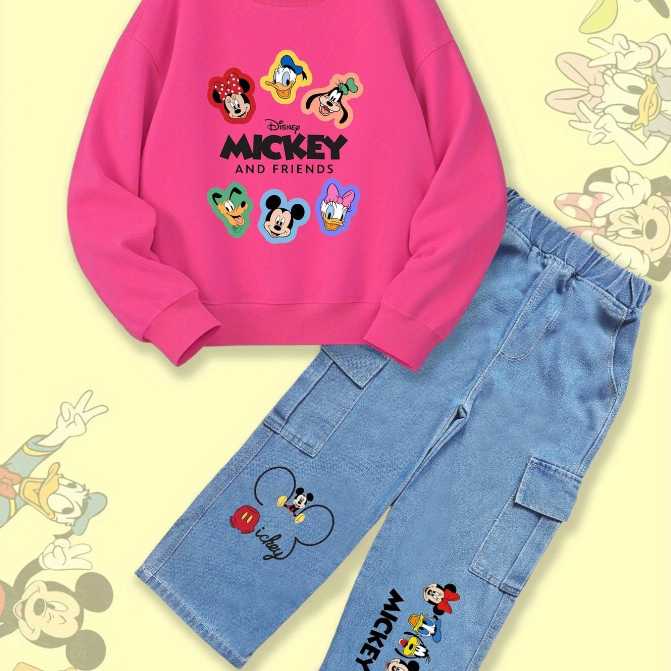 Disney Girls Autumn Winter Mickey And Friends Two Piece Set