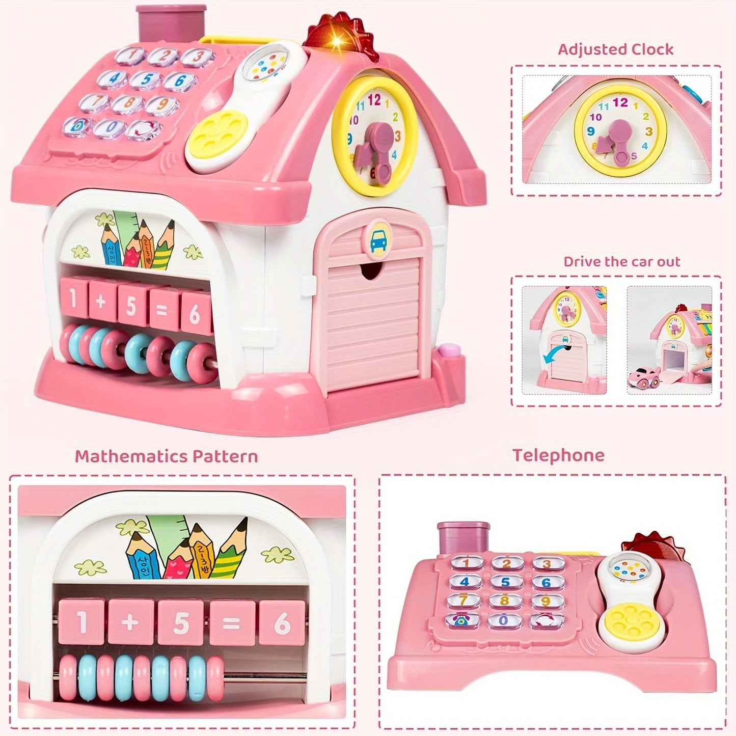 8 In 1 Multi Functional House Toy Musical Toys for 1 Year Old Baby Educational Enlightenment Toys for Toddler 18 Months First Birthday Gifts Boys Girls