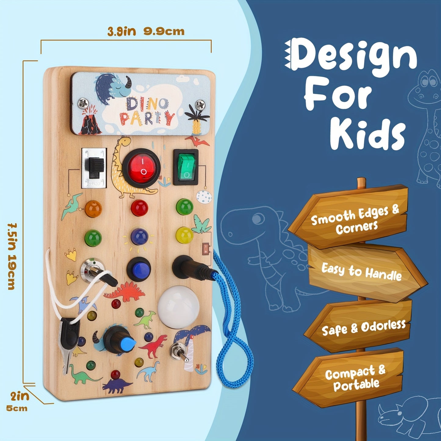 Sensory Board Wooden Toys for Youngsters Busy Board for 1 to 3 Years Old Preschool Learning Activities Birthday Gift for Boys and Girls