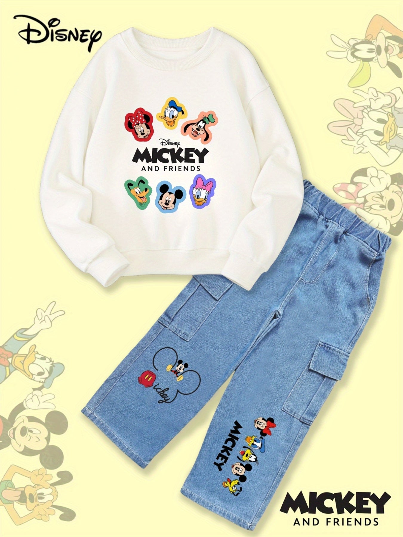 Disney Girls Autumn Winter Mickey And Friends Two Piece Set