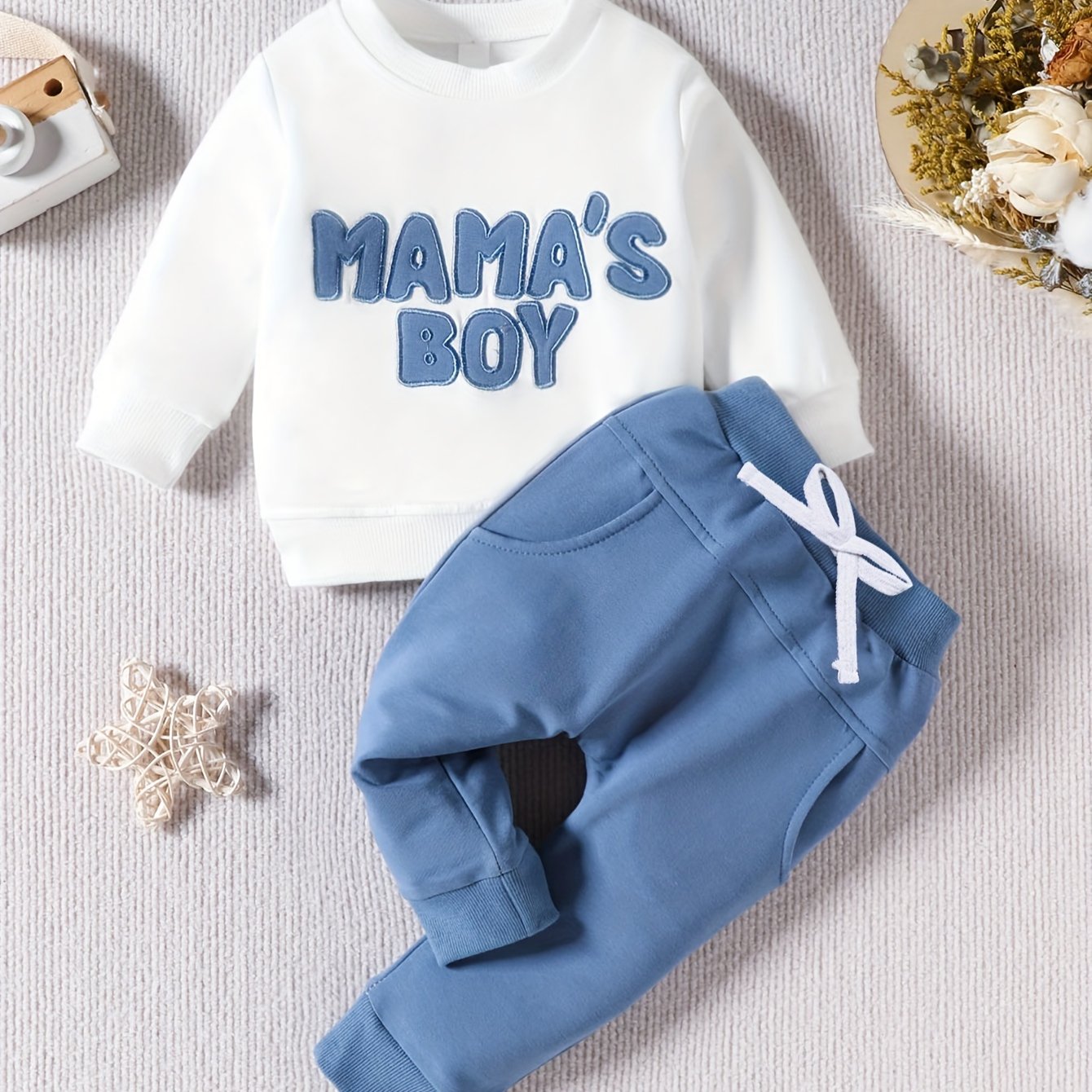 Toddler Boy Clothes Mamas Boy Print Long Sleeve Sweatshirt