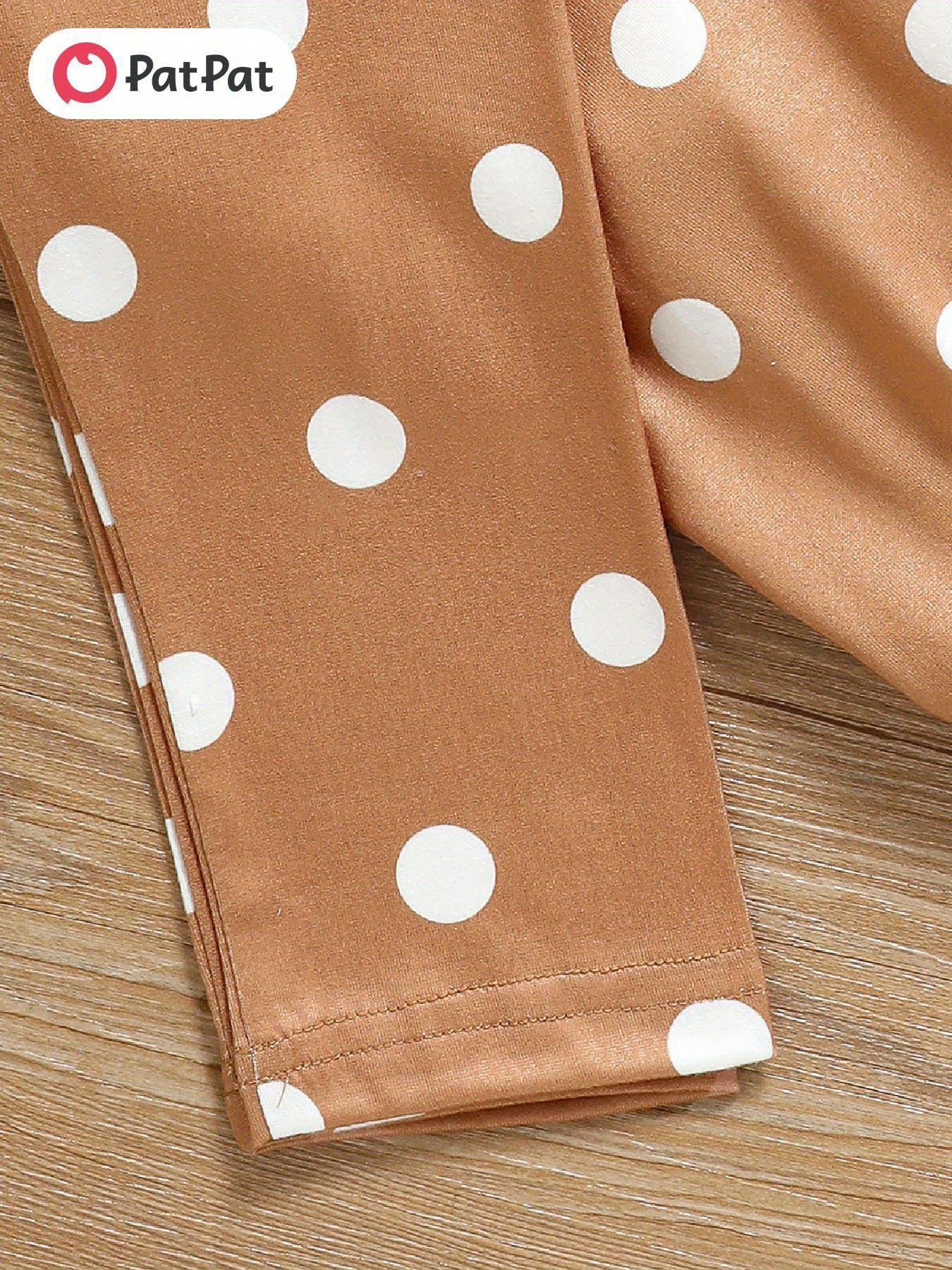 Cute Floral Dress Patpat 2pcs Toddler and Kid Girl's Outfit Sleeveless Dress with Bow and Polka Dot Leggings Soft Summer Spring Clothes for Girls 2 to 12 Years