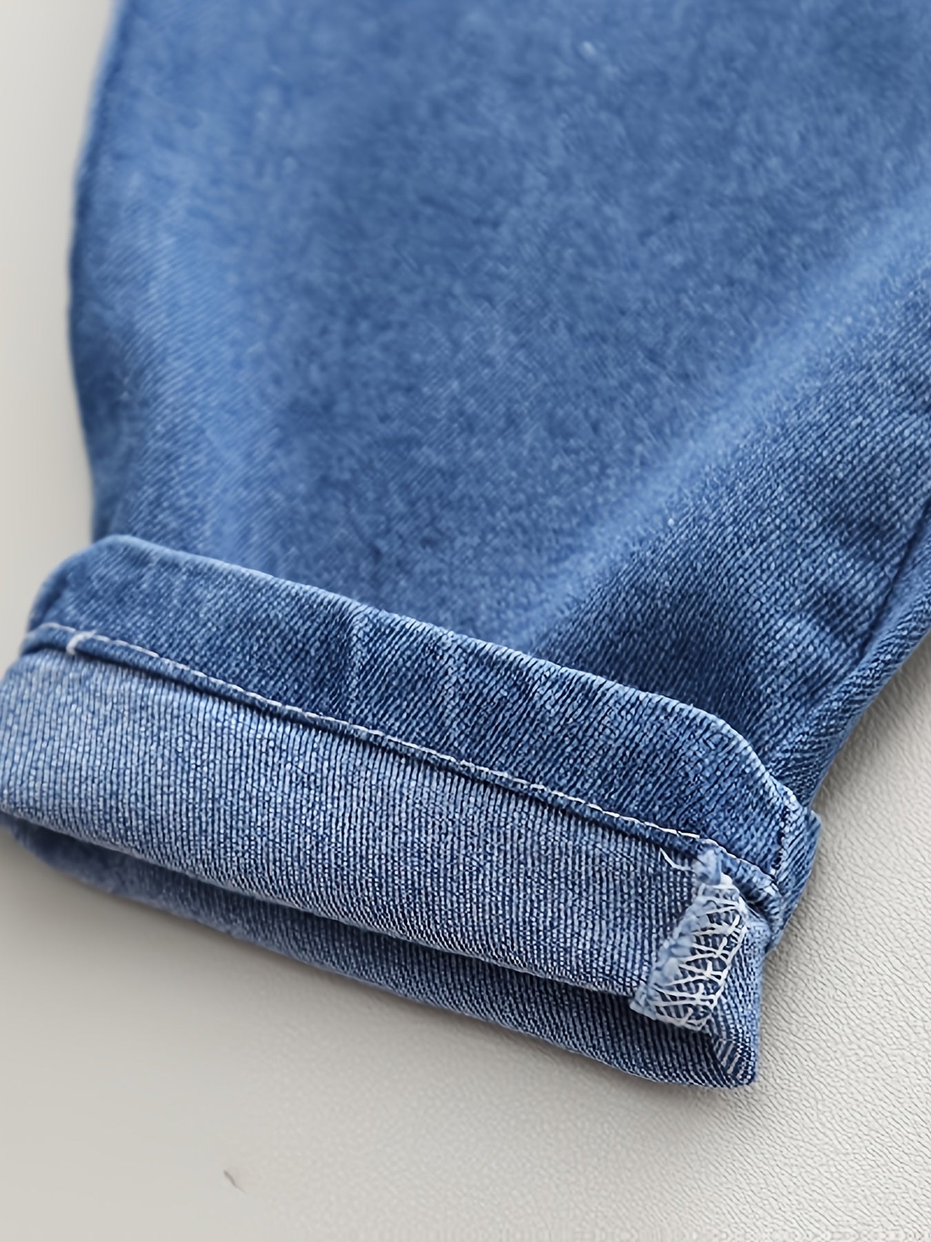 Boys' Denim Overalls with Cartoon Bear Print - Loose Fit Casual Spring/Fall Outfit, Matching Denim Pants & Black Sweater, Perfect for Outdoor Play, Bear Clothes, Perfect for Outdoor
