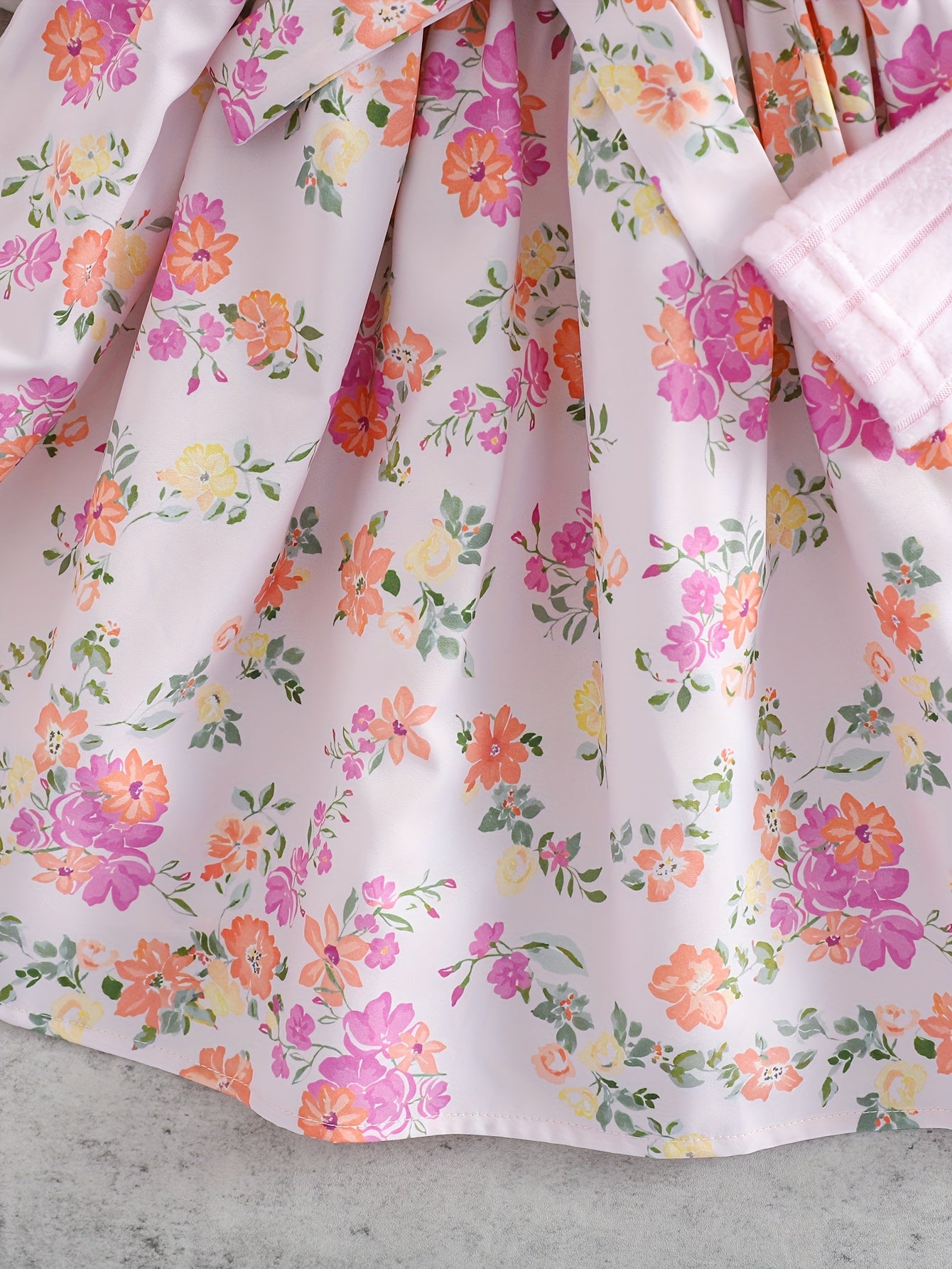 Floral Three Piece Girls Dress Set For Outdoor Casual Wear