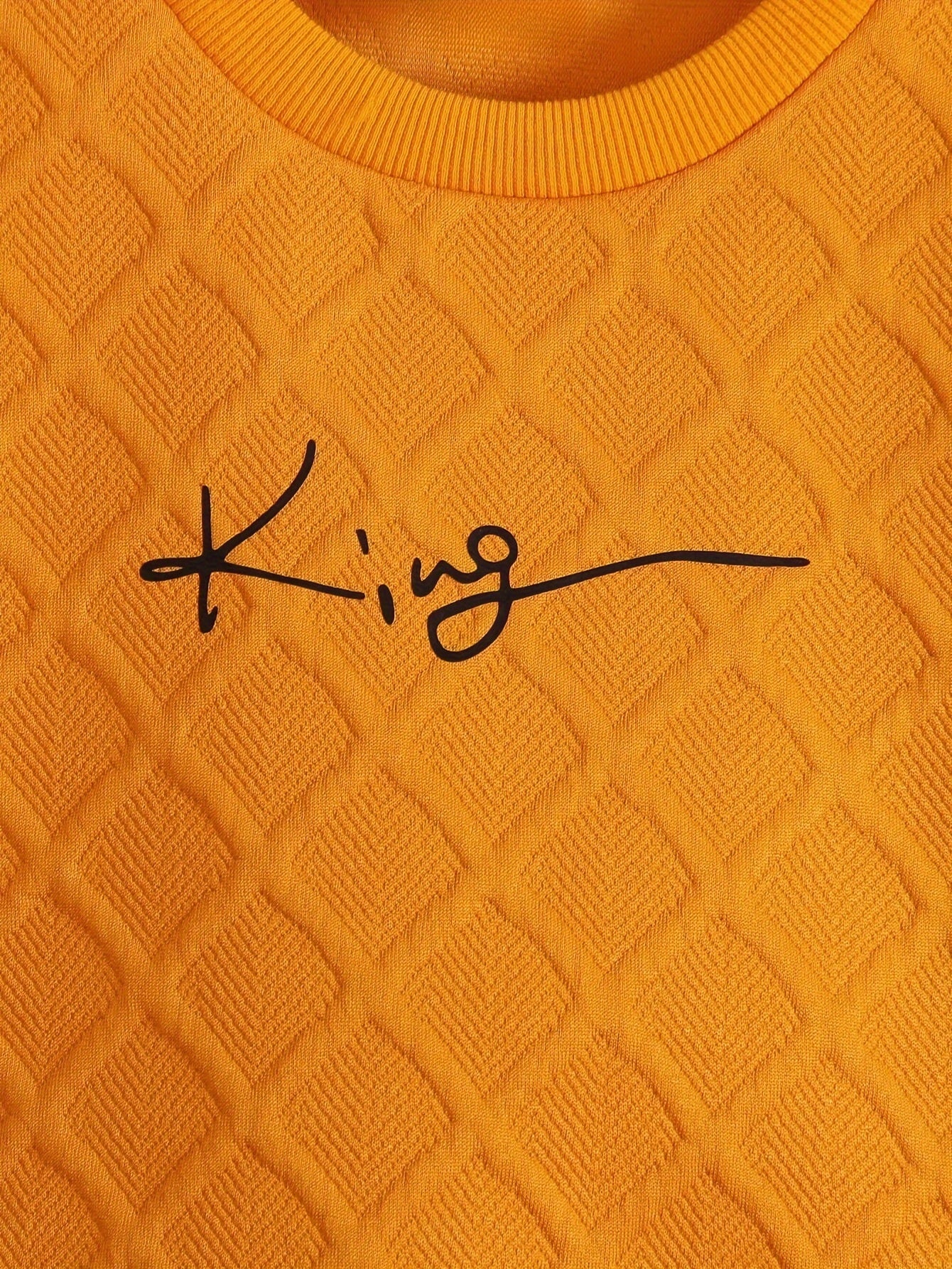 Boys Long Sleeve Orange Round Neck Sweatshirt Two Piece Set