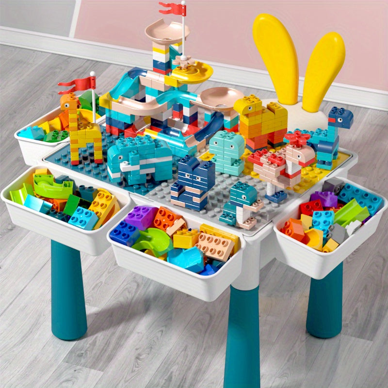 QW-05 Building Block Table Multi-Functional DIY Toy Learning Desk with Large Beads Easy Assembly Model Best Choice for Holiday Gifts