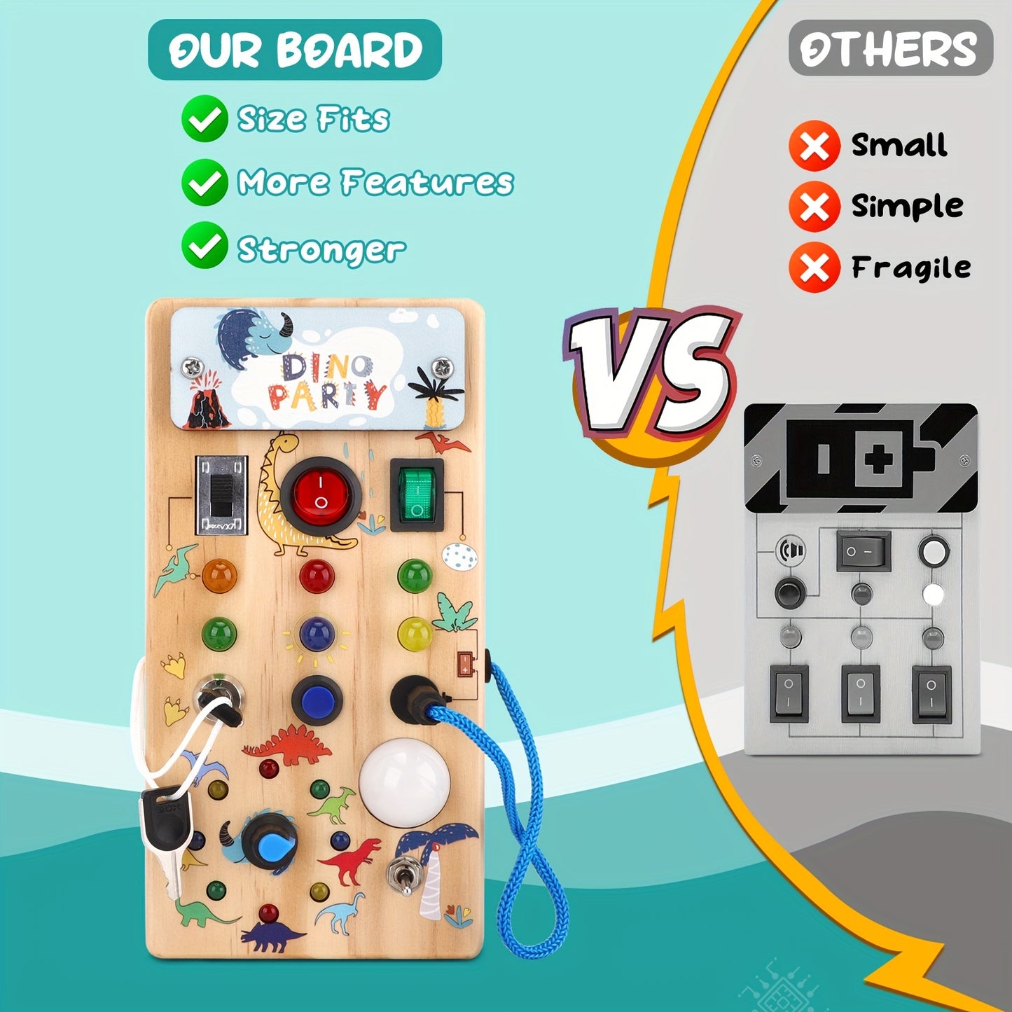 Sensory Board Wooden Toys for Youngsters Busy Board for 1 to 3 Years Old Preschool Learning Activities Birthday Gift for Boys and Girls