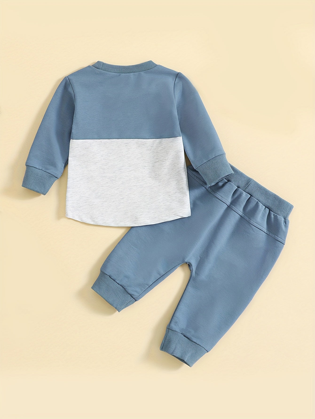 Baby Boy Clothes Spring/Fall Round Neck Long Sleeve Casual Style Solid Color Hoodie with Pockets & Elastic Waist Knit Pants Infant Versatile Set 6pcs Combination Set Toddler Boys' Clothes, Perfect for