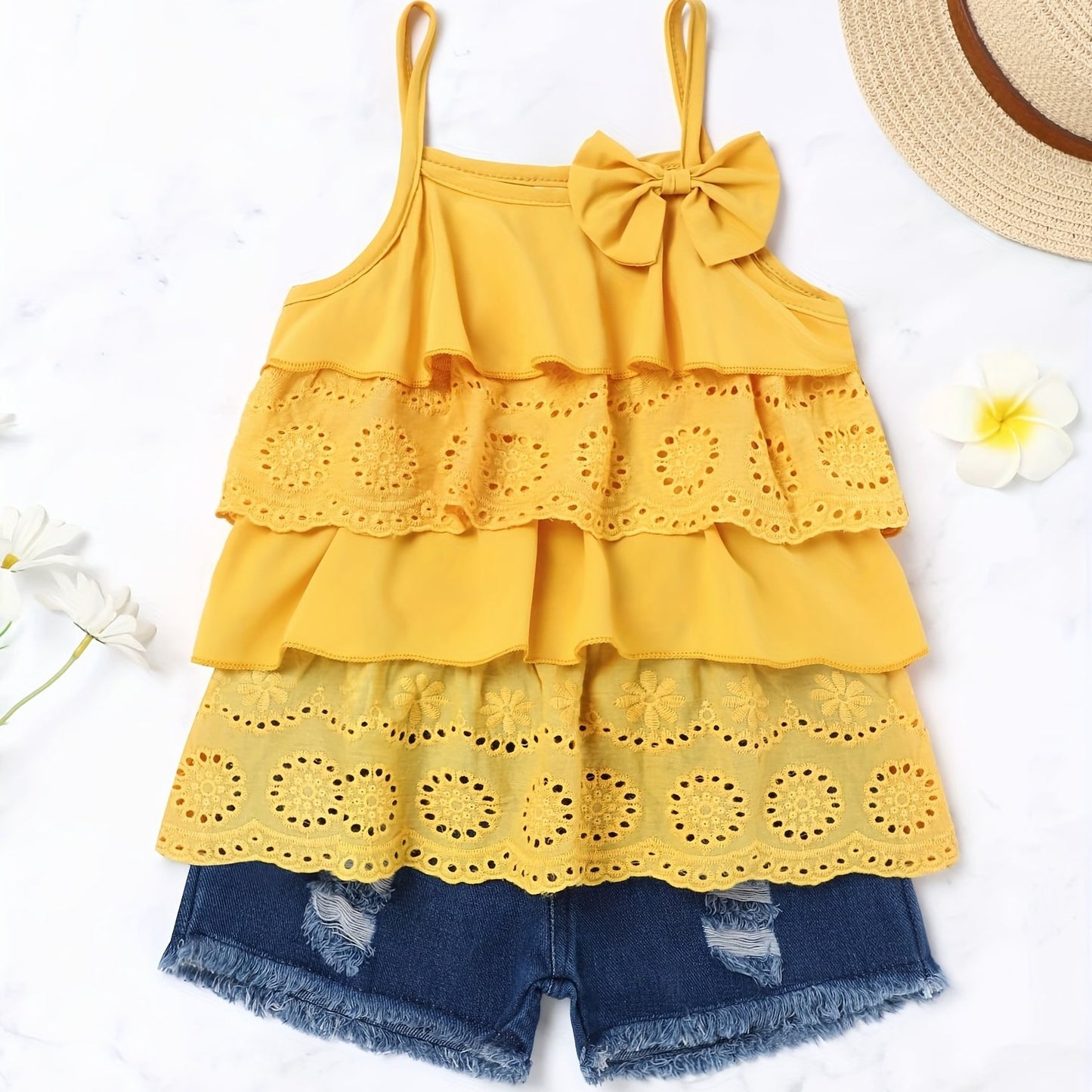 Toddler Baby Girls Summer Clothes Ruffle Camisole Spot Dot Tops Casual Shorts Newborn Girl Clothing