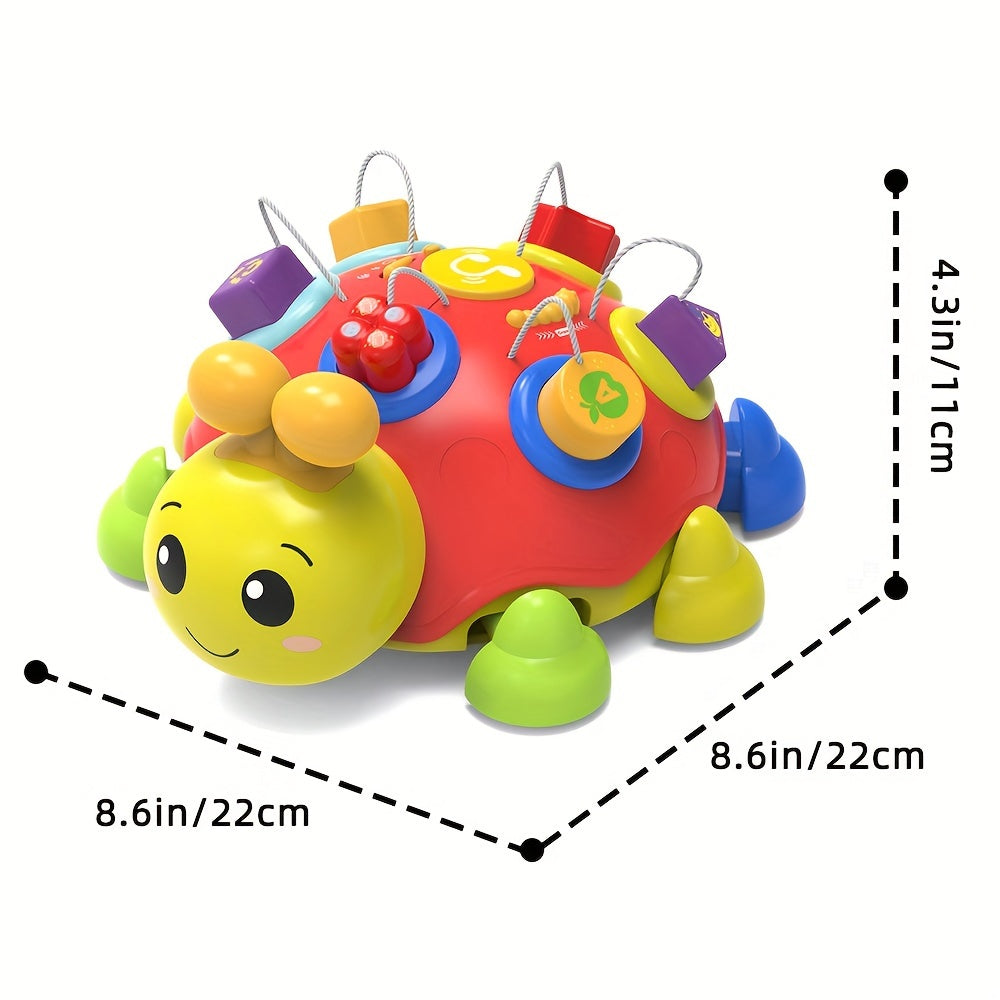 Early Educational Learning Toys Baby Musical Ladybug Crawling Bilingual Toys With Light Up Music Infant Gift For 7 To 24 Months Newborn Boys Girls Red First Birthday Christmas Gift