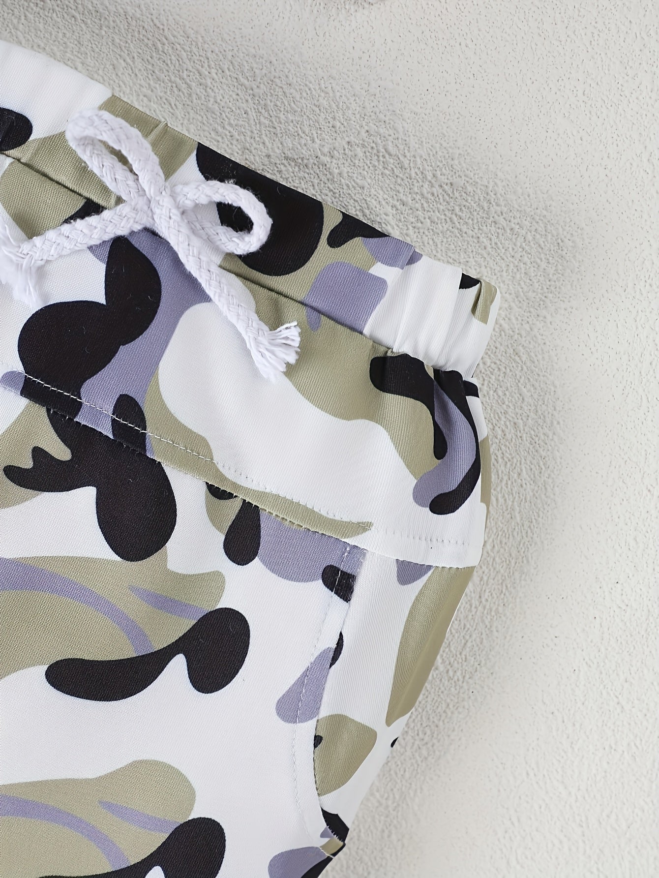 Autumn Baby Print Comfortable Round Neck Long Sleeved Casual Camouflage FashionPants Two-piece Set
