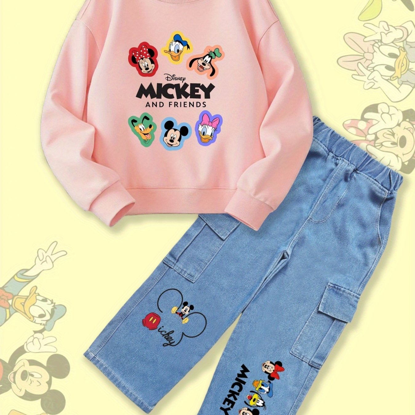 Disney Girls Autumn Winter Mickey And Friends Two Piece Set