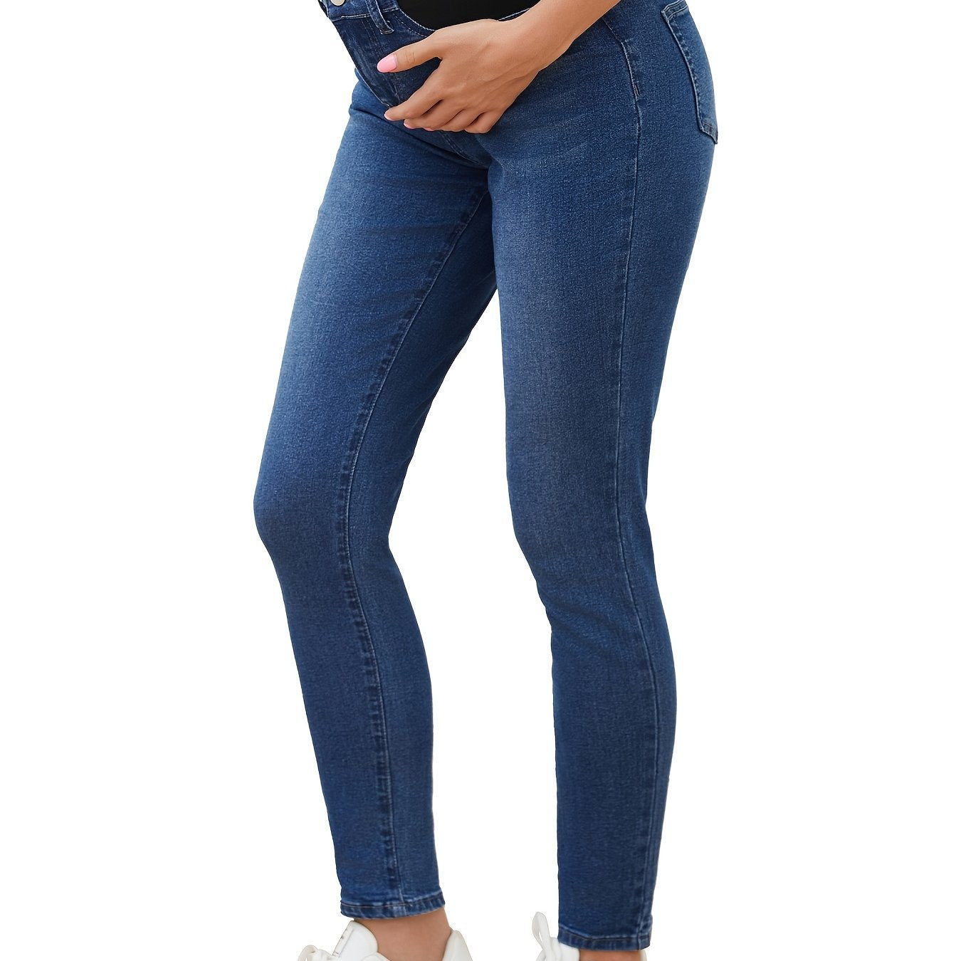 Stretchy Maternity Skinny Jeans Mid Rise Stretchy Denim Pants For Pregnancy And Postpartum Women