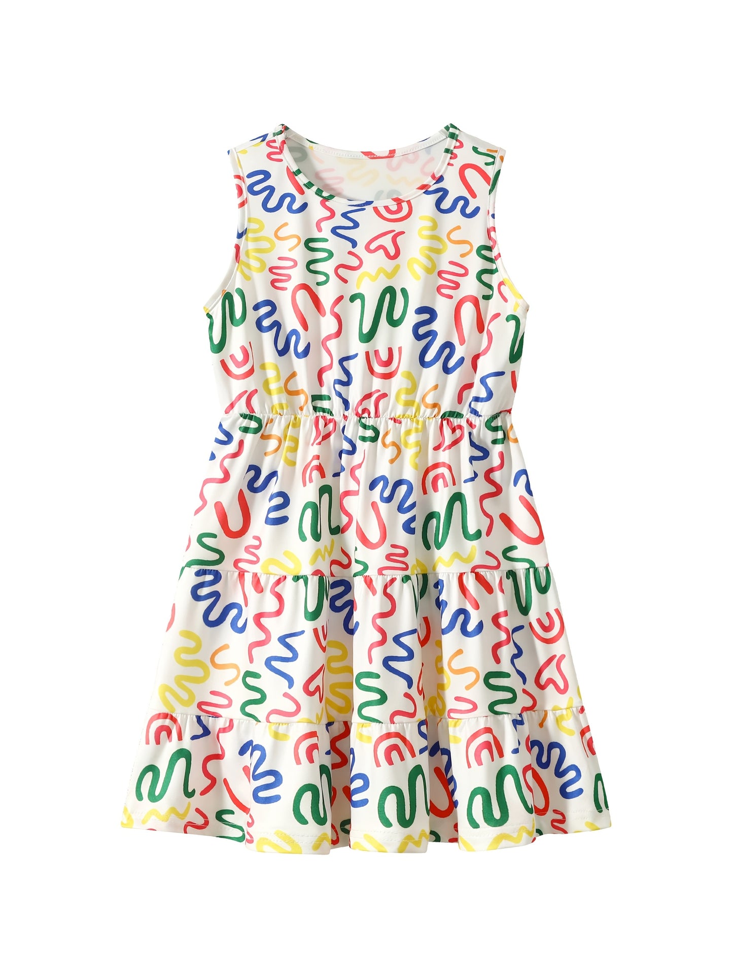 3 Pack Summer Girls Sleeveless Dresses Easter Holiday Gift Party Chic Peplum Casual Dresses for Kids