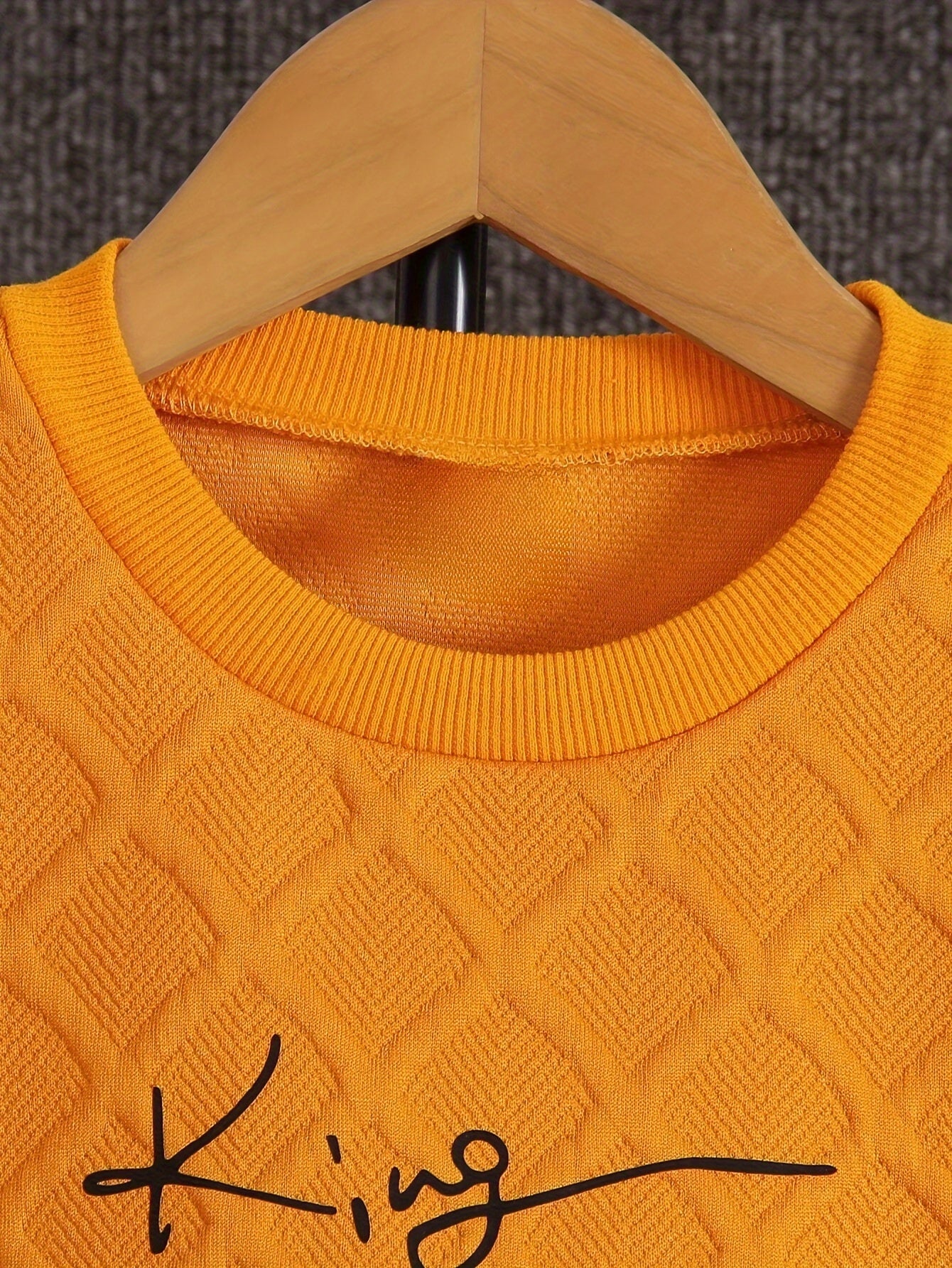 Boys Long Sleeve Orange Round Neck Sweatshirt Two Piece Set