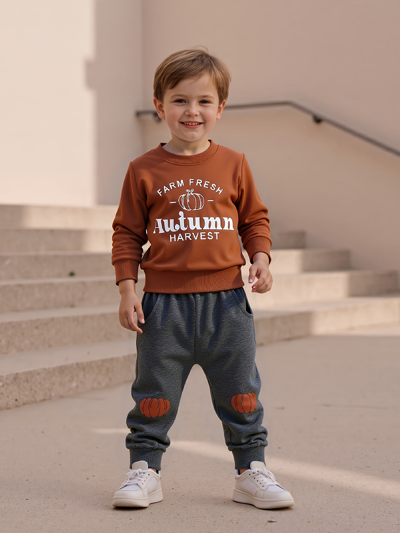 Baby Boy Halloween Tracksuit Pumpkin Prints Long Sleeve Sweatshirt and Elastic Pants for Toddler Fall 2pcs Casual Outfits, Halloween Toddler, Toddler Thanksgiving Outfit, Fall Toddler Clothes, Toddler Halloween, Toddler Fall