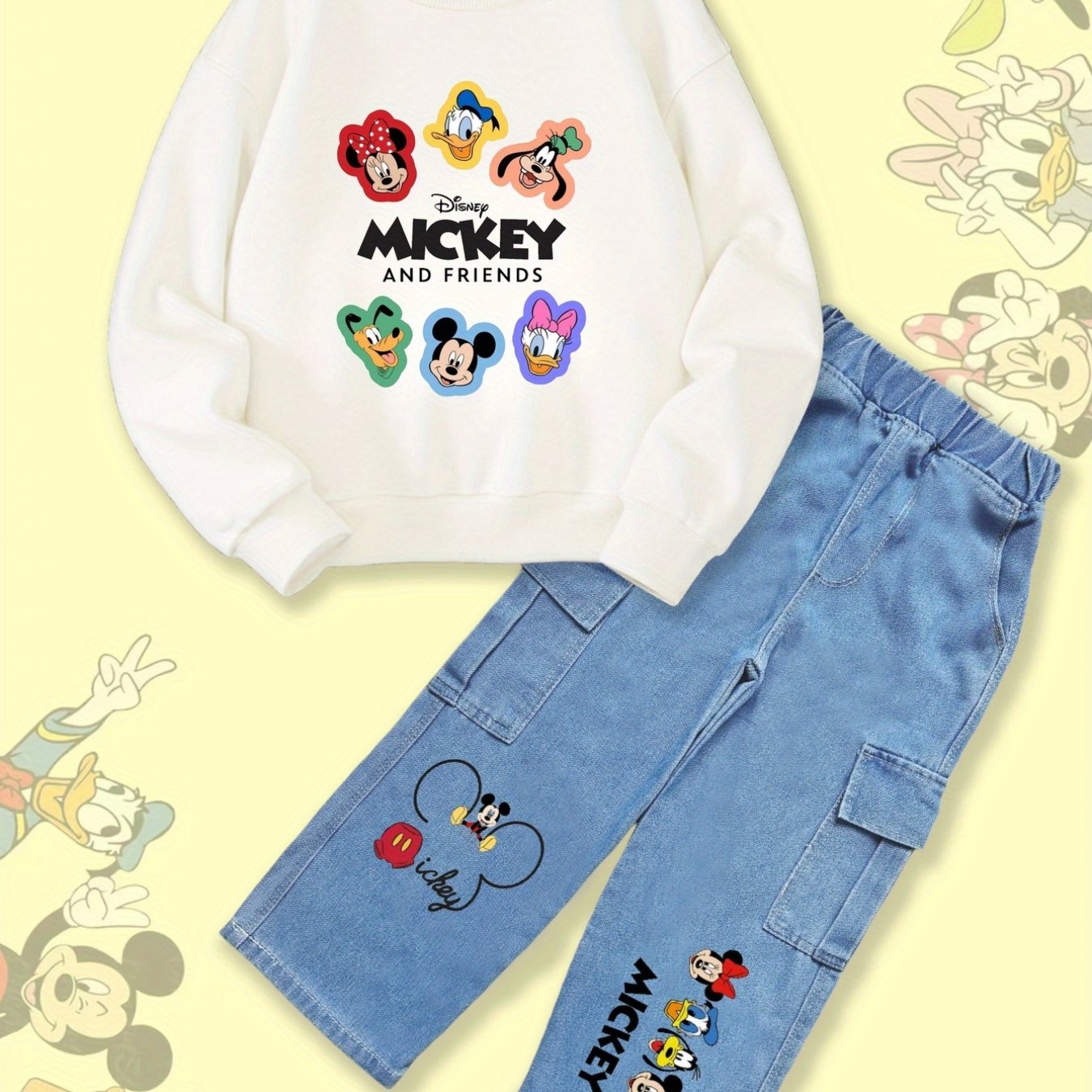 Disney Girls Autumn Winter Mickey And Friends Two Piece Set