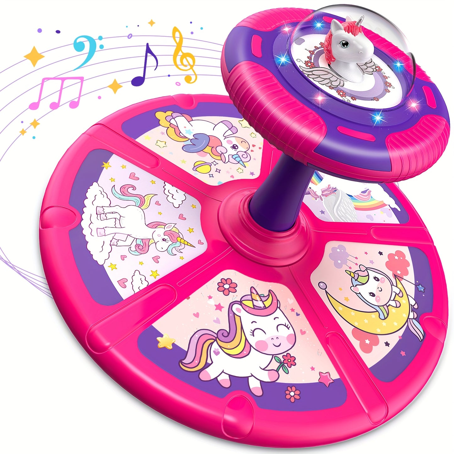 360 Degree Spinning Dinosaur Toy for Youngsters 2 to 3 Years Interactive Sensory Activity Center with Lights Music and 4 Dinosaur Buttons Pink Green Educational Gift for Boys and Girls