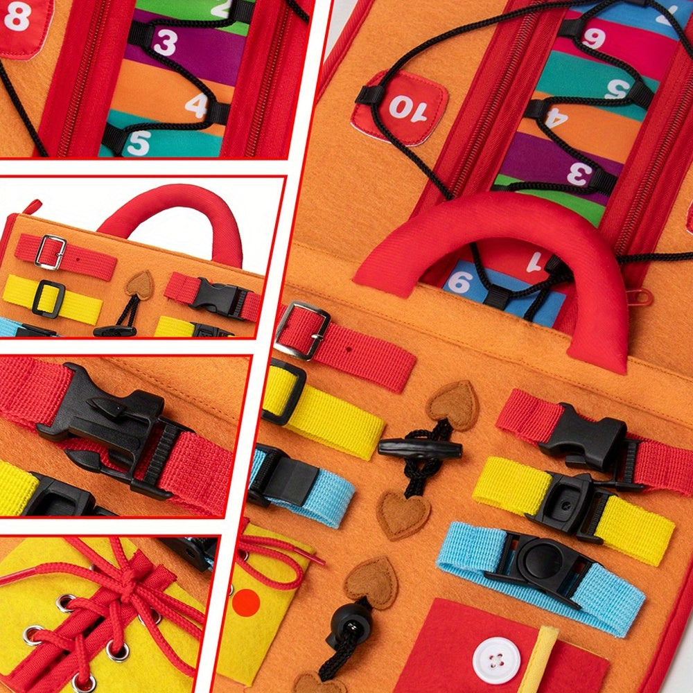 Busy Board Sensory Toy Educational Activity Skills Development Board for Early Learning Perfect Travel Toy for Boys and Girls Ideal for Youngsters