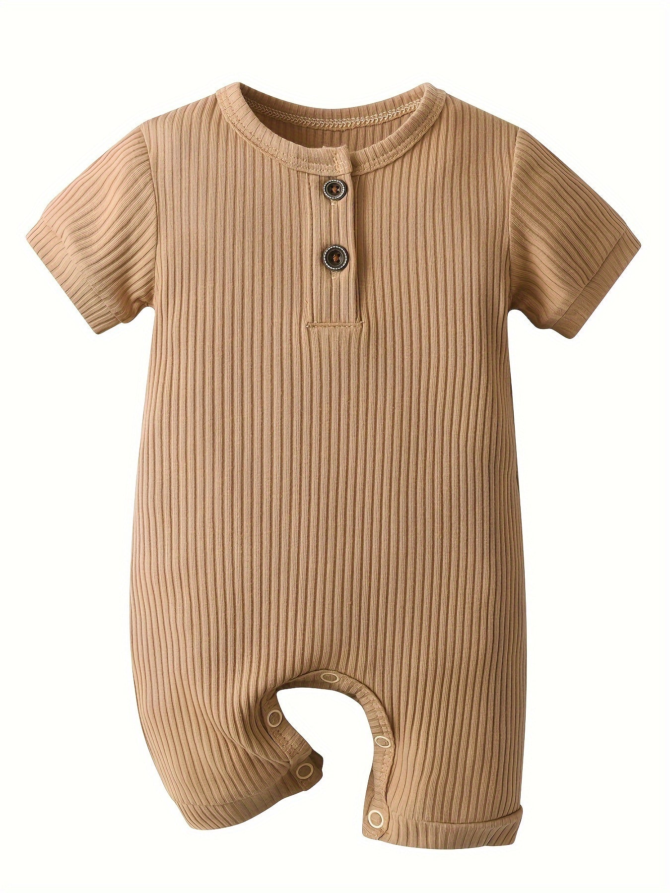 Summer Baby Romper 2 Pack KuKitty Newborn Short Sleeve Jumpsuits Solid Color for Outdoor Summer
