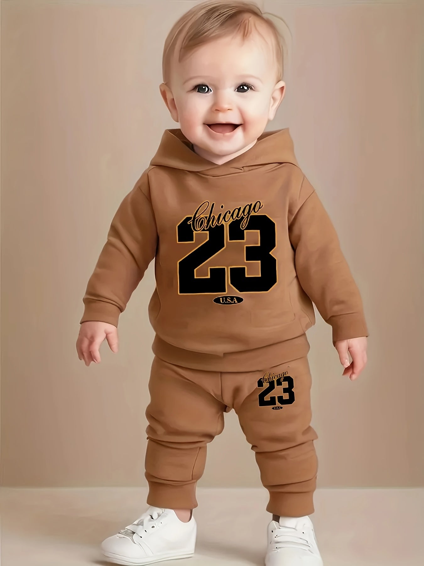 [Sports Two-Piece Set] Sports Hoodie + Trousers Two-Piece Set | Baby Boy Long Sleeve 23 Size Digital Pattern, Spring And Autumn Suitable for Casual Sports, Outdoor