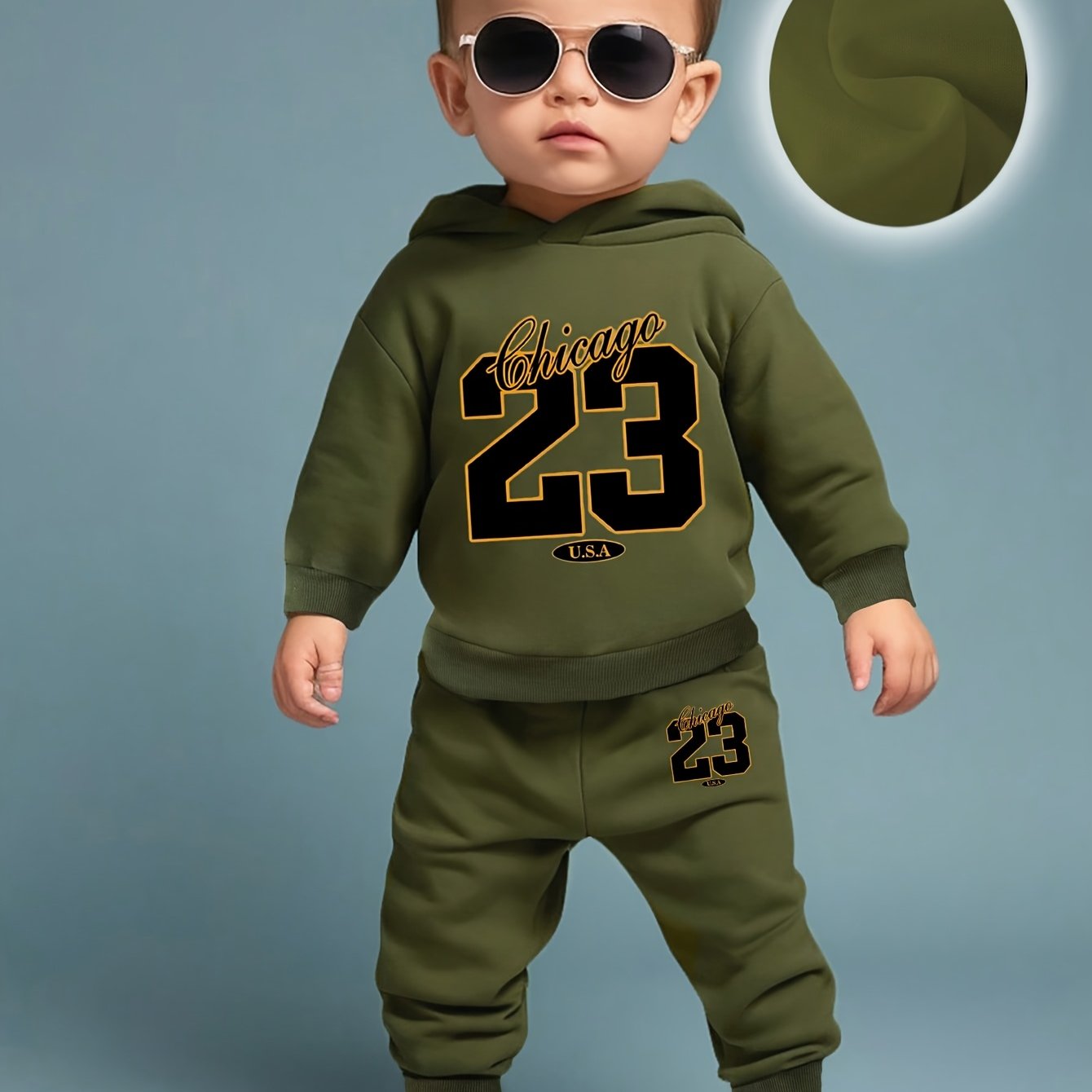 [Sports Two-Piece Set] Sports Hoodie + Trousers Two-Piece Set | Baby Boy Long Sleeve 23 Size Digital Pattern, Spring And Autumn Suitable for Casual Sports, Outdoor