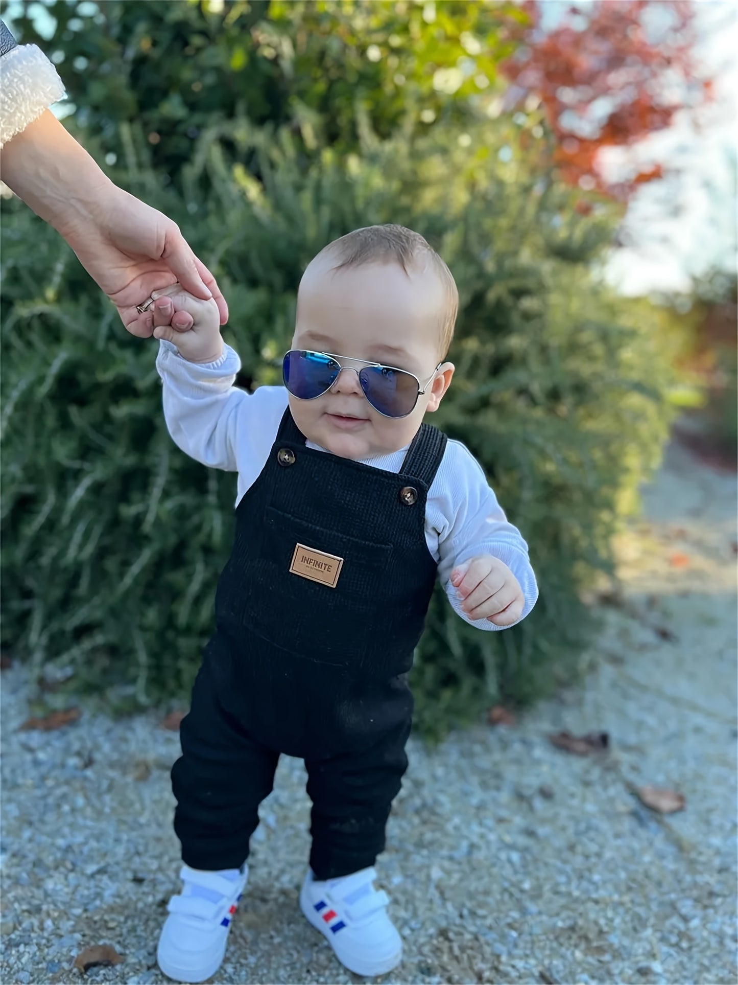 KuKitty 2Pcs Infant Baby Boy Overalls Solid Color Pocket Suspender Pants Jumpsuit