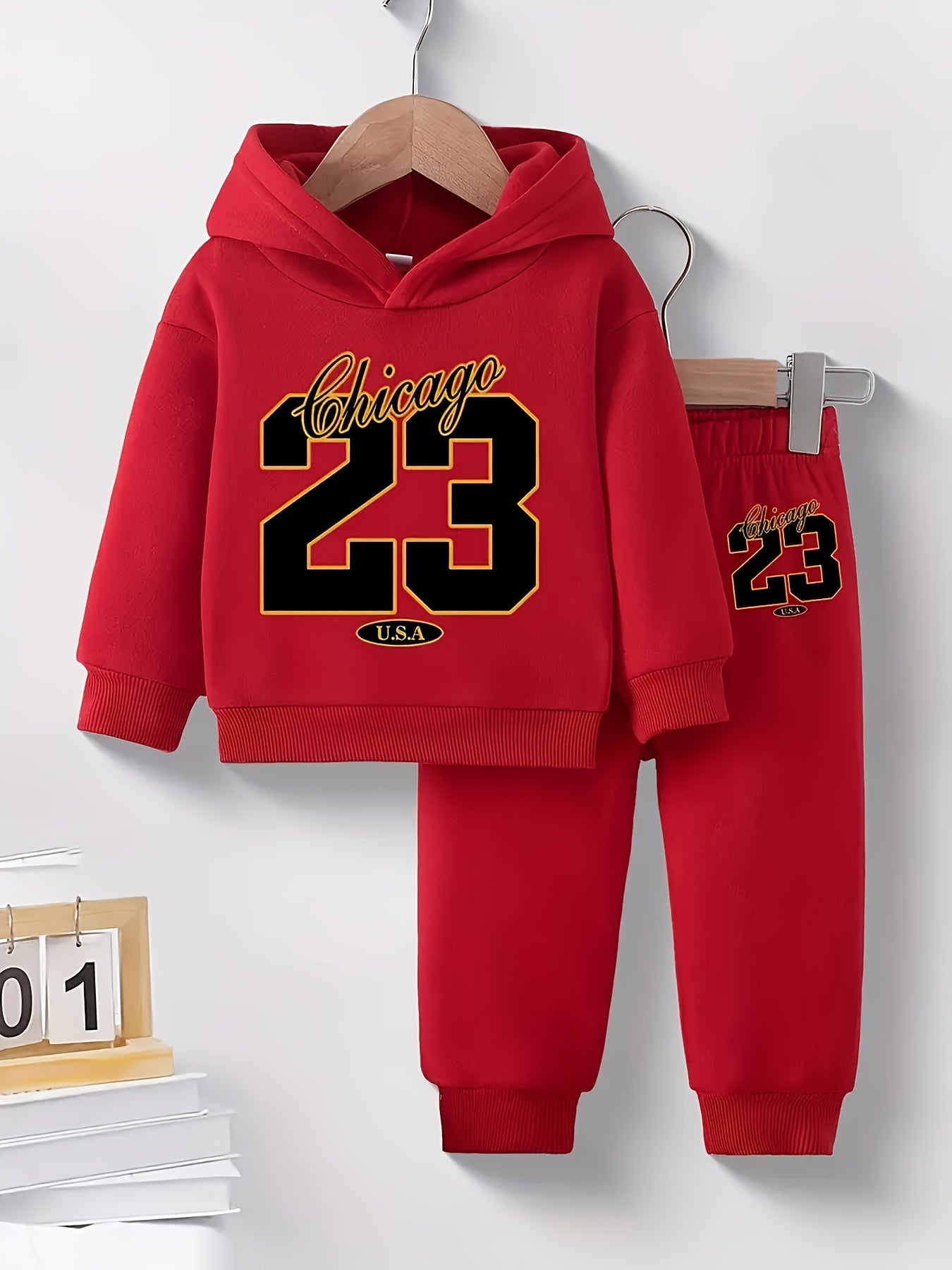 [Sports Two-Piece Set] Sports Hoodie + Trousers Two-Piece Set | Baby Boy Long Sleeve 23 Size Digital Pattern, Spring And Autumn Suitable for Casual Sports, Outdoor