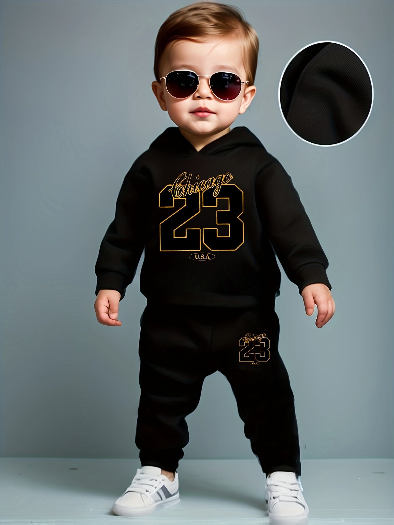 [Sports Two-Piece Set] Sports Hoodie + Trousers Two-Piece Set | Baby Boy Long Sleeve 23 Size Digital Pattern, Spring And Autumn Suitable for Casual Sports, Outdoor