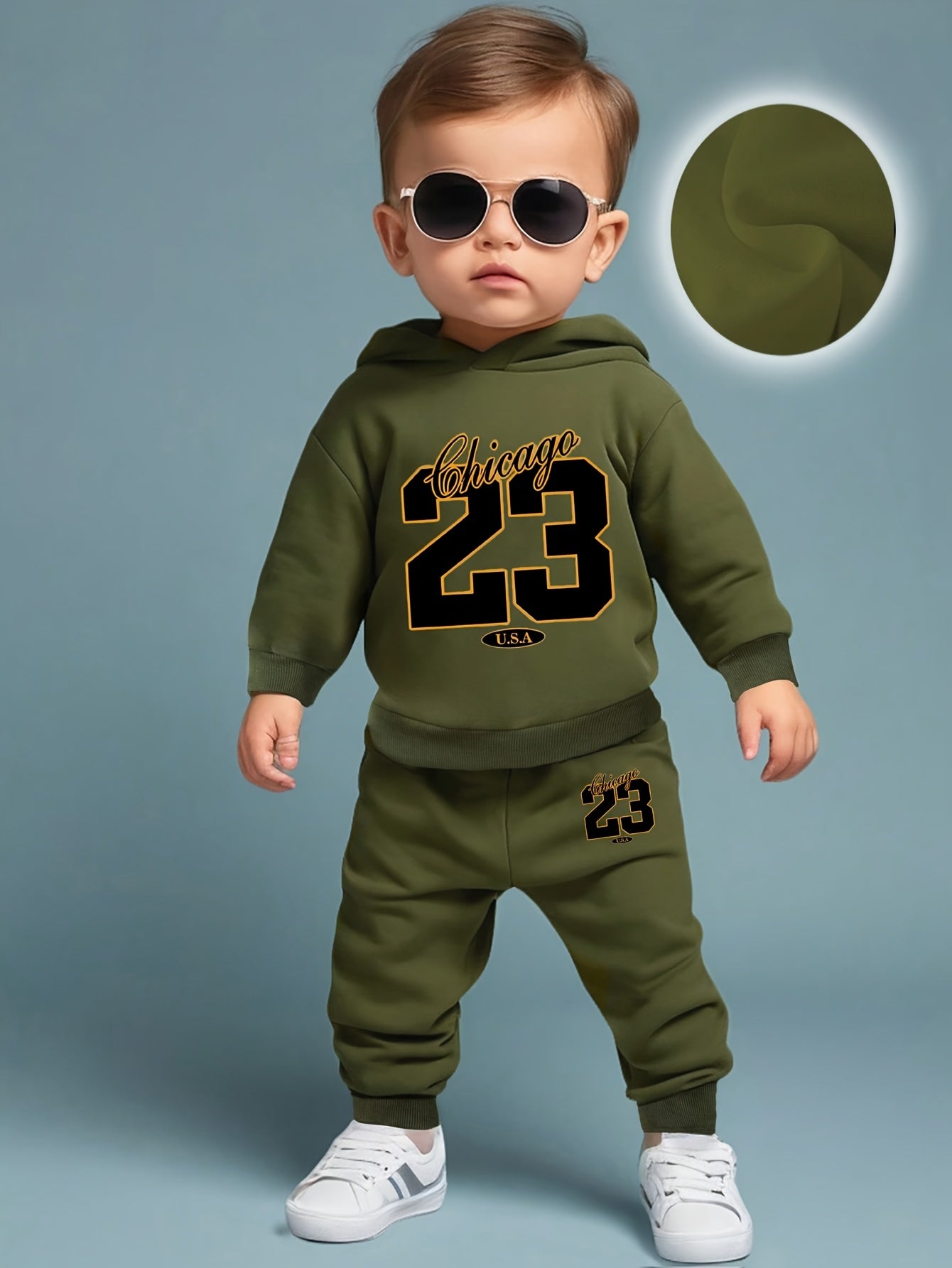 [Sports Two-Piece Set] Sports Hoodie + Trousers Two-Piece Set | Baby Boy Long Sleeve 23 Size Digital Pattern, Spring And Autumn Suitable for Casual Sports, Outdoor