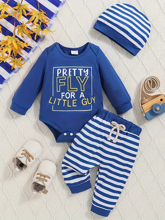 [Sunshine Boys' Shirt] Cute and Handsome Boys' Triangle Shirt | Blue Print and Letter Stripes, Sunshine, 0-12 Months, Perfect for Outdoor