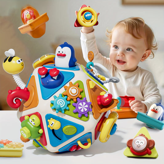20 in 1 Youngsters Busy Board Cube Toys Active Cube Toys for 1 2 Year Old Boys Girls Early Educational Sensory Toy for Youngsters 1 to 3 Travel Toys Gifts for 1 2 Year Old Boy Girl